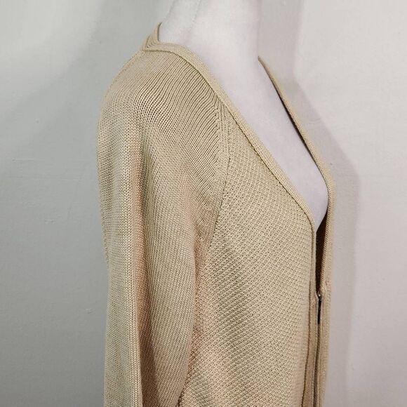J. Jill Khaki Cardigan Size Small Tan Zip Front Cardigan Sweater - Picture 4 of 8
